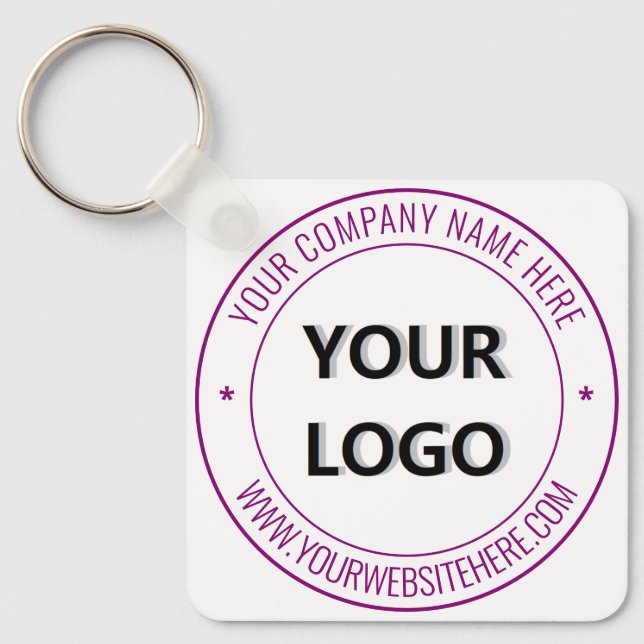 Custom Business Keychain with Logo and Text (Front)