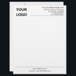 Custom Business Letterhead<br><div class="desc">Choose Colors and Fonts - Design Your Own Simple Personalized Business Letterhead with Logo - Add Your Logo - Image - Photo or QR Code / Name - Company / Address / Contact Information / more - Resize and move or remove and add elements / image with Customization tool. Choose...</div>