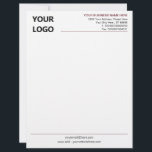 Custom Business Letterhead<br><div class="desc">Choose Colors and Fonts - Design Your Own Simple Personalized Business Letterhead with Logo - Add Your Logo - Image - Photo or QR Code / Name - Company / Address / Contact Information / more - Resize and move or remove and add elements / image with Customization tool. Choose...</div>