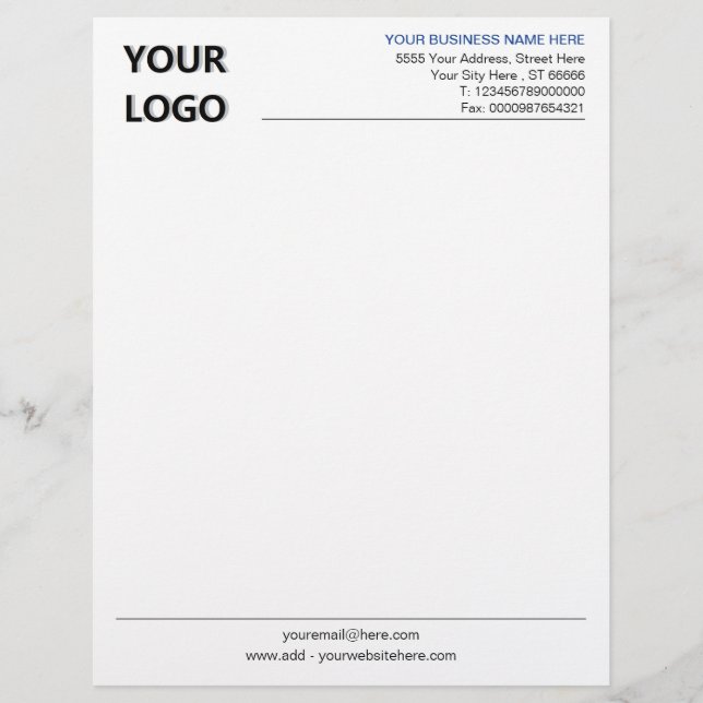 Custom Business Letterhead and Logo Template (Front)