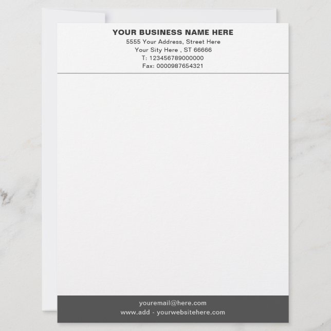 Custom Business Letterhead Choose Colors and Font (Front)