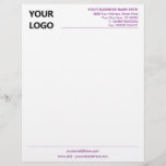 Custom Business Letterhead Choose Colors and Font<br><div class="desc">Your Colors and Font - Simple Personalized Business Office Letterhead with Logo - Add Your Logo - Image / Business Name - Company / Address - Contact Information - Resize and move or remove and add elements / image with Customization tool. Choose / add your favorite elements and text colors...</div>