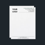 Custom Business Letterhead Choose Colors and Fonts<br><div class="desc">Custom Colors and Fonts - Simple Personalized Professional Design Your Business Letterhead with Company Logo - Add Your Logo - Image or QR Code / Photo / Business Name - Company / Address - Contact Information - Resize and move or remove and add elements / image with Customization tool. Choose...</div>