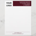 Custom Business Letterhead Design Your Own<br><div class="desc">Custom Colors and Font - Personalized Modern Design Business Letterhead with Logo - Add Your Logo - Image or QR Code / Business Name - Company / Address - Contact Information / more - Resize and move or remove and add elements / image with Customization tool. Choose Your Elemant and...</div>