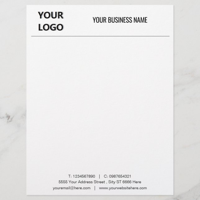 Custom Business Letterhead Example with Logo  (Front)
