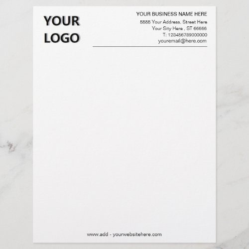 Custom Business Letterhead Logo Name Address Info