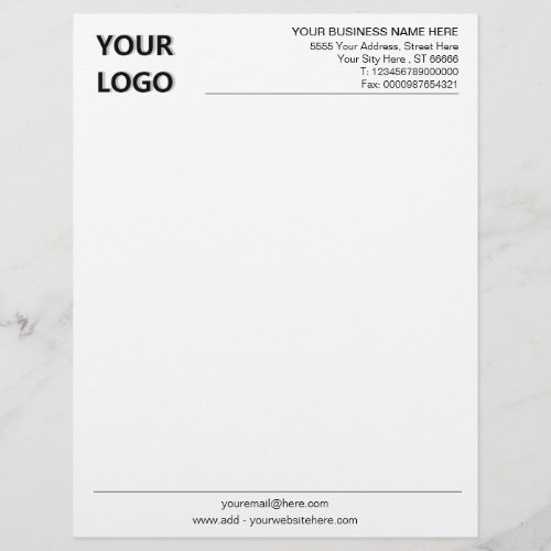 Custom Business Letterhead Personalized Company