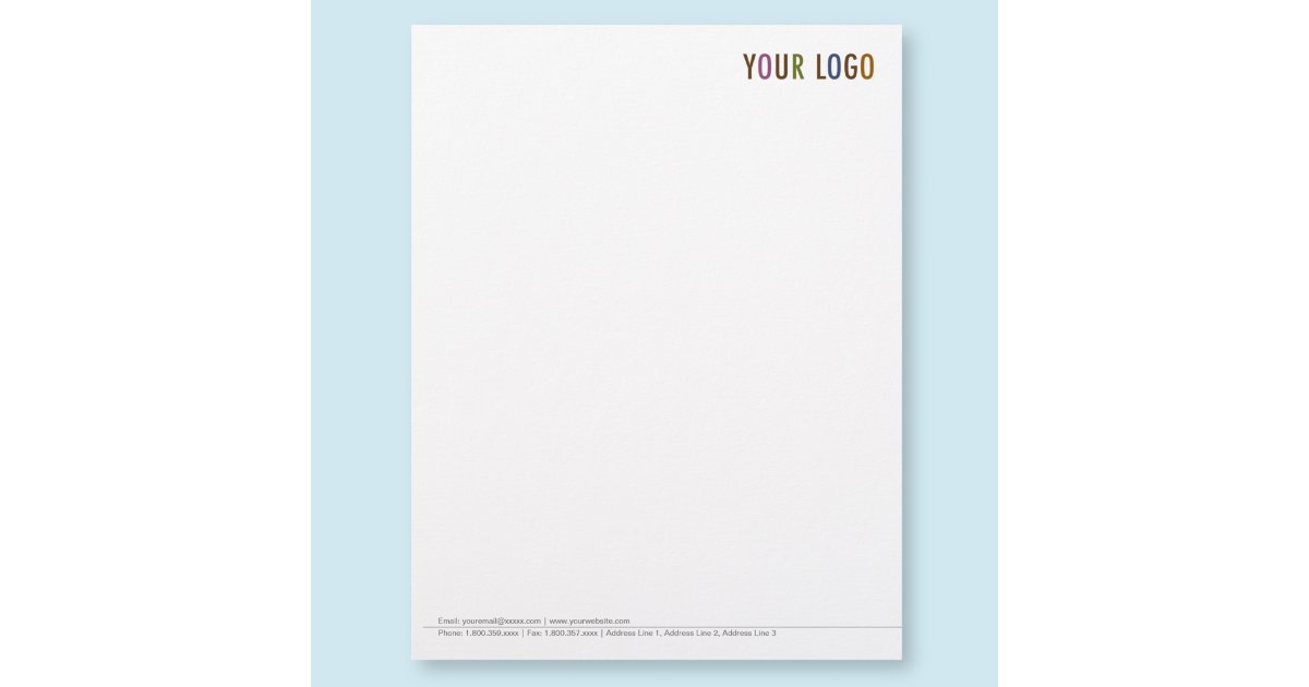 Custom Business Letterhead Stationery with Logo | Zazzle