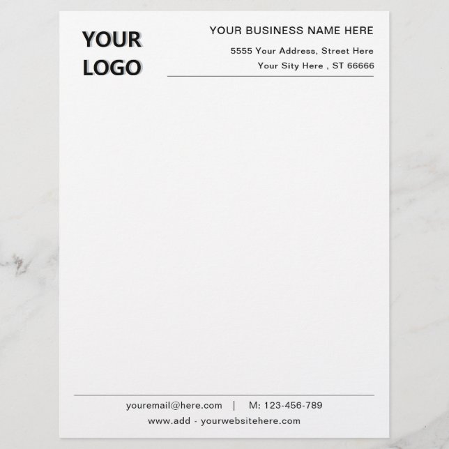Custom Business Letterhead Template with Your Logo (Front)