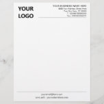 Custom Business Letterhead with Company Logo<br><div class="desc">Custom Colors and Font - Personalized Your Business Office Letterhead with Logo - Add Your Logo - Image / Business Name - Company / Address - Contact Information - Resize and move or remove and add elements / image with customization tool. Choose colors / font / size !</div>