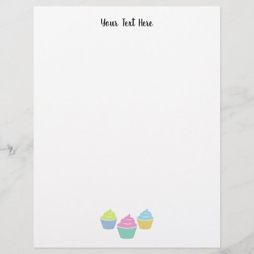 Custom business letterhead with cupcake logo