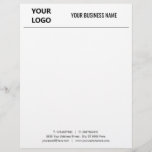 Custom Business Letterhead with Logo<br><div class="desc">Custom Business Office Letterhead with Logo - Add Your Logo - Image / Business Name - Company / Address - Contact 
 Information - Resize and move or remove and add elements / image with customization tool.</div>