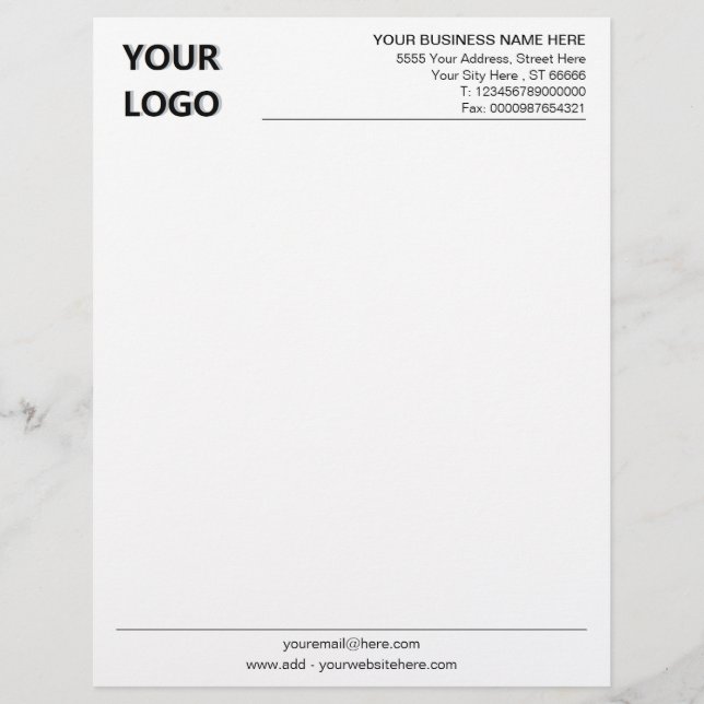 Custom Business Letterhead with Logo and QR Code (Front)