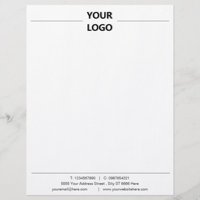 Custom Business Letterhead with Logo and QR Code (Front)