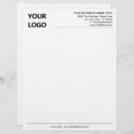 Custom Business Letterhead with Logo and QR Code<br><div class="desc">Custom Colors and Font - Your Business Office Letterhead with Logo and QR Code (back side) - Add Your Logo - Image and QR Code / Business Name - Company / Address - Contact Information / more - Resize and move or remove and add elements / image with Customization tool....</div>