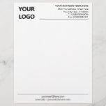 Custom Business Letterhead with Logo Name Info<br><div class="desc">Custom Font and Colors - Your Simple Personalized Office Business Letterhead with Logo - Add Your Logo - Image - Photo / Name - Company / Address - Contact Information / more. Choose / add text color- size and font - Resize and move or remove and add elements / image...</div>