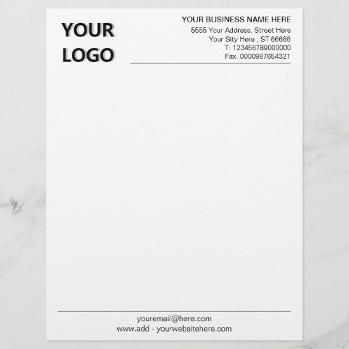 Custom Business Letterhead with Logo Name Info