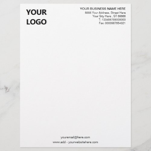 Custom Business Letterhead with Logo Name info