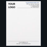 Custom Business Letterhead with Logo Template<br><div class="desc">Custom Colors and Fonts - Design Your Own Personalized Your Business Letterhead example with Logo Branded Office Supplies / Stationery - Add Your Logo - Image - Photo or QR Code / Name - Company / Address - Contact Information / More - Resize and move or remove and add elements...</div>