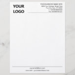 Custom Business Letterhead with Logo Text Info<br><div class="desc">Simple Personalized Your Business Office Letterhead with Logo - Add Your Logo - Image / Business Name - Company / Address - Contact Information - Resize and move or remove and add elements / image with Customization tool. Choose font / size / color ! Good Luck - Be Happy -...</div>