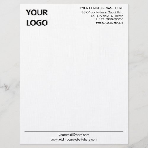 Custom Business Letterhead with Logo Text Info