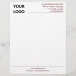 Custom Business Letterhead with Logo Text Info<br><div class="desc">Custom Colors and Font - Simple Personalized Your Modern Business Office Letterhead with Logo - Choose / add your favorite elements and text colors / font and size ! Resize and move or remove and add elements - Image / text with customization tool ! Add Your Logo - Image -...</div>