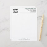 Custom Business Letterhead with Logo - Your Colors<br><div class="desc">Your Colors and Font - Simple Personalized Modern Design Business Office Letterhead with Logo - Add Your Logo - Image / Business Name - Company / Address - Contact Information - Resize and move or remove and add elements / image with Customization tool. Choose Your Text Color / Font /...</div>