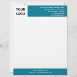 Custom Business Letterhead with Logo - Your Colors<br><div class="desc">Custom Colors and Font - Simple Personalized Your Business Letterhead with Logo - Add Your Logo - Image or QR Code / Name - Company / Address - Contact Information / more - Resize and move or remove and add elements / image with Customization tool ! Choose Font / Size...</div>
