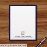 Custom Business Letterhead with Navy Frame<br><div class="desc">Make a lasting impression with our Custom Business Letterhead featuring a refined navy blue frame and your company's logo elegantly placed in the lower thirds. This letterhead exudes professionalism and attention to detail, making it perfect for all your business correspondence needs. Whether you're sending out official documents, letters, or important...</div>