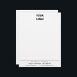 Custom Business Letterhead with QR Code and Logo<br><div class="desc">Simple Personalized Modern Business Office Letterhead with Your Logo and QR Code info ( back side ) - Add your logo - image - QR code / text - info / more - Resize and Move or Remove / Add Elements - Image / Text with Customization Tool. Choose / Add...</div>