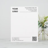 Custom Business Letterhead with QR Code and Logo (Standing Front)