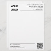 Custom Business Letterhead with QR Code and Logo (Front/Back)
