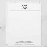 Custom Business Letterhead with Your Own Design<br><div class="desc">Custom Fonts and Colors - Simple Personalized Business Letterhead with Company Logo - Add Your Logo - Imane or QR Code - Photo / Address / Contact Information / or other info / text - Resize and move or remove and add elements / text with Customization tool. Choose your colors...</div>