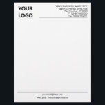 Custom Business Letterhead Your Branded Stationery<br><div class="desc">Custom Fonts and Colors - Design Your Own Personalized Professional Business Letterhead Template with Logo Branded Office Supplies Stationery - Add Your Logo - Image - Photo or QR Code / and Name - Company / Address / Contact Information / more ! Resize and move or remove and add elements...</div>