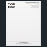 Custom Business Letterhead Your Branded Stationery<br><div class="desc">Custom Fonts and Colors - Design Your Own Personalized Professional Business Letterhead Template with Logo Branded Office Supplies Stationery - Add Your Logo - Image - Photo or QR Code / and Name - Company / Address / Contact Information / more ! Resize and move or remove and add elements...</div>