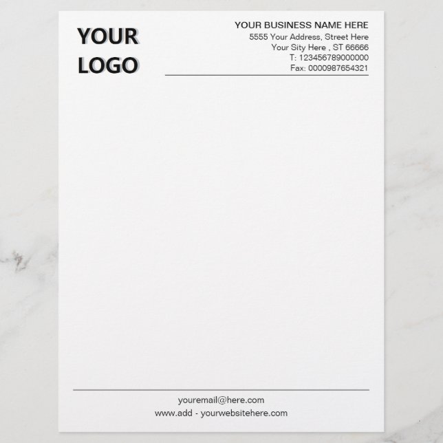 Custom Business Letterhead Your Branded Stationery (Front)