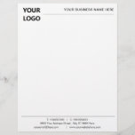 Custom Business Letterhead Your Logo Address Info<br><div class="desc">Custom Colors and Font - Your Business Letterhead with Logo - Add Your Business Name - Company / Address - Contact Information / Logo - Image or QR Code - Photo - Resize and move or remove and add elements - image / text with Customization tool. Choose colors / font...</div>