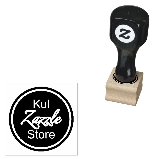 Custom Business Logo 1" x 1" Wood Art Stamp (Stamped)