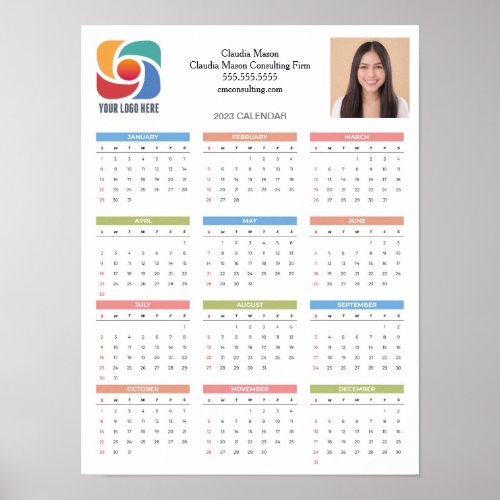 Custom Business Logo 2023 Calendar Marketing Poster