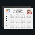 Custom Business Logo 2024 Company Calendar Magnet<br><div class="desc">This modern business magnetic calendar is custom made with your professional company name under the the agent name in chic typography. This minimalist black and white calendar magnet features your logo on one side and personalized photo on the other. Contemporary marketing tools for a corporation in 2024. The weeks start...</div>