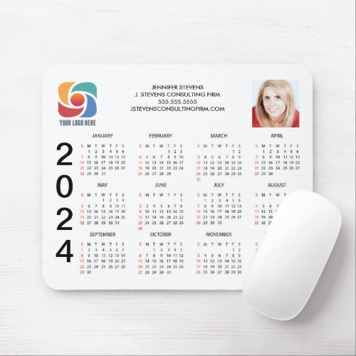 Custom Business Logo 2024 Company Calendar Magnet Mouse Pad