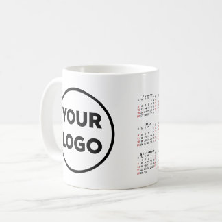 Custom Business Logo 2025 Calendar Coffee Mug