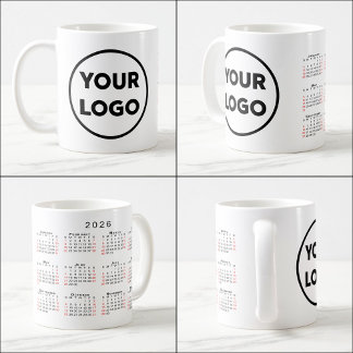 Custom Business Logo 2026 Calendar Coffee Mug