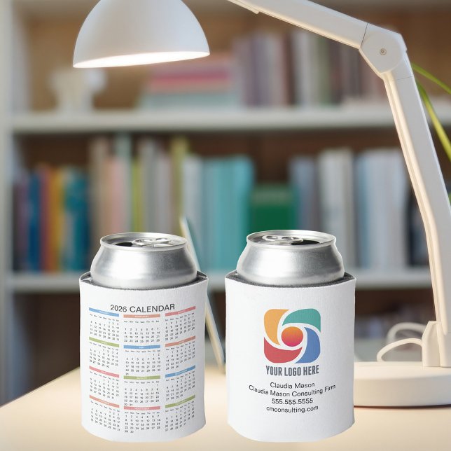 Custom Business Logo 2026 Calendar Marketing Can Cooler (Creator Uploaded)