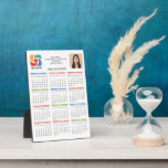 Custom Business Logo 2026 Calendar Marketing Plaque<br><div class="desc">This colorful business calendar plaque is custom made with your professional company name and office contact details. This trendy vertical calendar print features your logo on one side and personalized professional photo on the other. Contemporary marketing item for a corporation in 2026.</div>