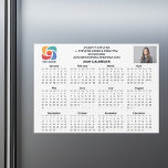 Custom Business Logo 2026 Company Calendar Magnet<br><div class="desc">This modern business magnetic calendar is custom made with your professional company name under the the agent name in chic typography. This minimalist black and white calendar magnet features your logo on one side and personalized photo on the other. Contemporary marketing tools for a corporation in 2026. The weeks start...</div>