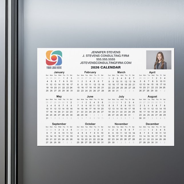Custom Business Logo 2026 Company Calendar Magnet (Creator Uploaded)
