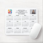 Custom Business Logo 2026 Company Calendar Mouse Pad<br><div class="desc">This modern business calendar mouse pad gift is custom made with your professional company name under the the agent name in chic typography. These minimalist black and white calendar mousepads feature your logo on one side and personalized photo on the other. Contemporary marketing tools for a corporation in 2026. The...</div>
