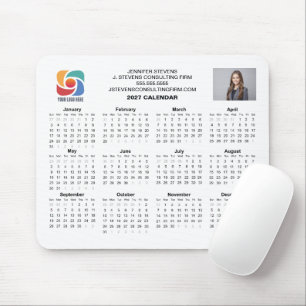 Custom Business Logo 2027 Company Calendar Mouse Pad