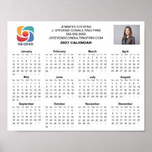 Custom Business Logo 2027 Company Calendar Poster